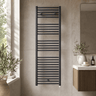 [BHEL155] Ellastone Contemporary Electric Vertical Round Towel Rail with 27 Rails, 1375mm x 480mm, Choice of Colour - Silo