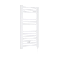 [BHEL156] Balterley Contemporary Electric Vertical Round Towel Rail with 13 Rails, 720mm x 400mm, 300 Watt Heated Bathroom - Gloss White - Cutout