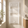 [BHEL157] Ellastone Electric Vertical Round Towel Rail with 18 Rails, 920mm x 480mm, Choice of Colour - Silo