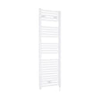[BHEL158] Balterley Contemporary Electric Vertical Round Towel Rail with 27 Rails, 1375mm x 480mm, 750 Watt Heated Bathroom - Gloss White - Cutout