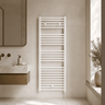 [BHEL158] Ellastone Contemporary Electric Vertical Round Towel Rail with 27 Rails, 1375mm x 480mm, Choice of Colour - Silo