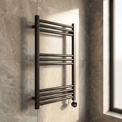 [BHER159] Croxall Electric Round Tube Heated Towel Rail with 10 Bars, 800 x 500mm - Choice of Colour - Lifestyle 3