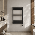 [BHER159] Croxall Electric Round Tube Heated Towel Rail with 10 Bars, 800 x 500mm - Choice of Colour - Silo