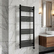 [BHER160] Croxall Electric Round Tube Heated Towel Rail with 17 Bars, 1200 x 500mm - Choice of Colour - Silo