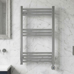[BHER359] Croxall Electric Round Tube Heated Towel Rail with 10 Bars, 800 x 500mm - Choice of Colour - Silo