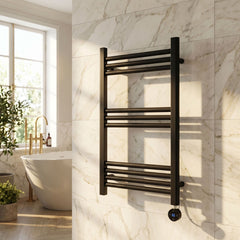 [BHER459] Croxall Electric Round Tube Heated Towel Rail with 10 Bars, 800 x 500mm - Choice of Colour - Lifestyle 3