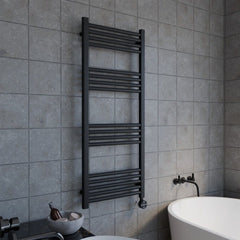 [BHER460] Croxall Electric Round Tube Heated Towel Rail with 17 Bars, 1200 x 500mm - Choice of Colour - Lifestyle 3