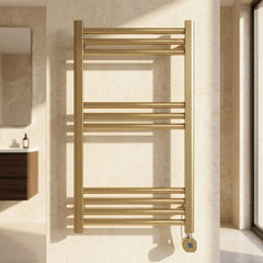 [BHER859] Croxall Electric Round Tube Heated Towel Rail with 10 Bars, 800 x 500mm - Choice of Colour - Silo