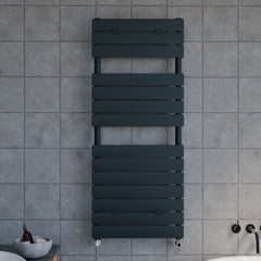 [BHFP035] Heated Towel Rail with 14 Flat Panels - 2014 BTU - 1213mm x 500mm - Anthracite - Lifestyle 1