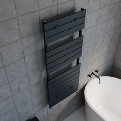 [BHFP035] Heated Towel Rail with 14 Flat Panels - 2014 BTU - 1213mm x 500mm - Anthracite - Lifestyle 2