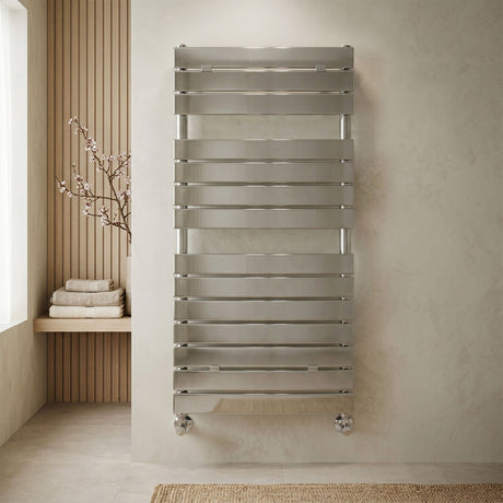 [BHFP335] Ecton Contemporary Heated Towel Rail 14 Flat Panels, 1213mm x 500mm - Silo