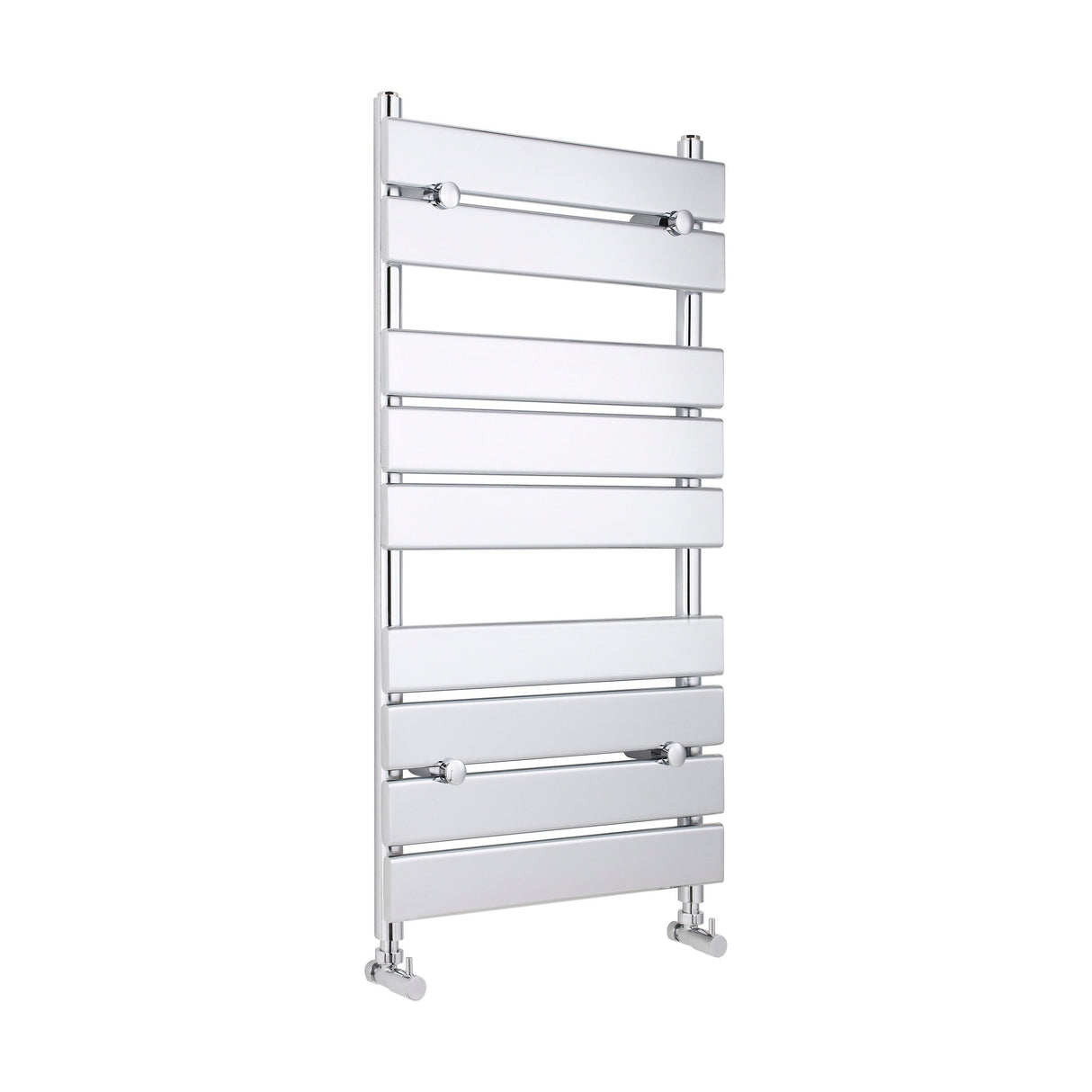 [BHFP382] Balterley Contemporary Heated Towel Rail with 9 Flat Panels, 950mm x 500mm - Chrome - Cutout