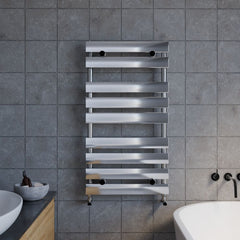[BHFP382] Balterley Contemporary Heated Towel Rail with 9 Flat Panels, 950mm x 500mm - Chrome - Lifestyle 1