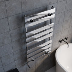 [BHFP382] Balterley Contemporary Heated Towel Rail with 9 Flat Panels, 950mm x 500mm - Chrome - Lifestyle 2