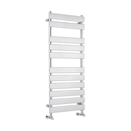 [BHFP396] Balterley Contemporary Heated Towel Rail with 11 Flat Panels, 1200mm x 500mm - Chrome - Cutout