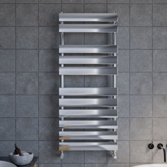 [BHFP396] Balterley Contemporary Heated Towel Rail with 11 Flat Panels, 1200mm x 500mm - Chrome - Lifestyle 1