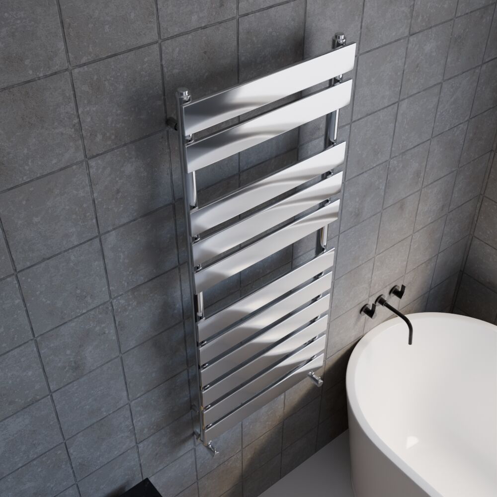 [BHFP396] Balterley Contemporary Heated Towel Rail with 11 Flat Panels, 1200mm x 500mm - Chrome - Lifestyle 2