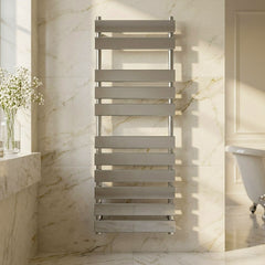 [BHFP396] Balterley Contemporary Heated Towel Rail with 11 Flat Panels, 1200mm x 500mm - Chrome - Silo
