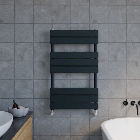 [BHFPA82] Square Flat Towel Radiator 840mm x 500mm, Anthracite - Lifestyle 1