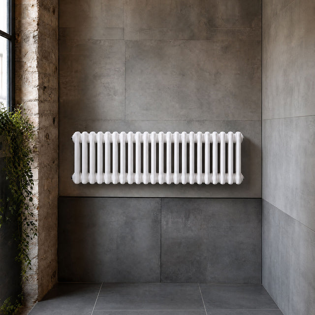 [BHHA303] Triple Column Traditional Radiator 300 x 999mm, High Gloss White - Silo