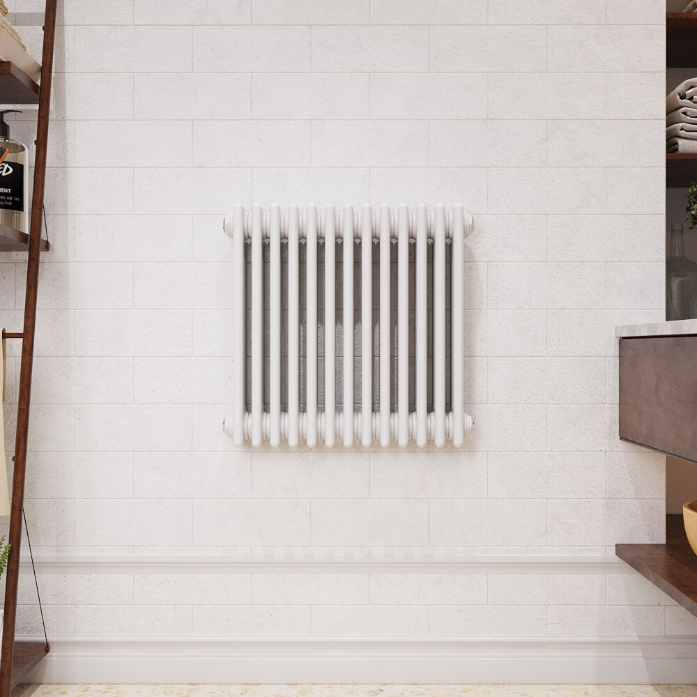 [BHHA304] Triple Column Traditional Radiator 600 x 605mm, High Gloss White - Lifestyle 1