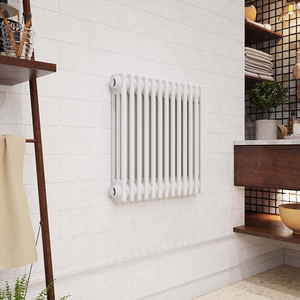 [BHHA304] Triple Column Traditional Radiator 600 x 605mm, High Gloss White - Lifestyle 2