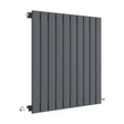 [BHLUA55] Balterley Lucia Square Horizontal Single Panel Radiator, 600mm x 586mm - Anthracite - Cutout