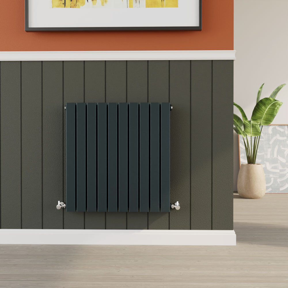 [BHLUA55] Balterley Lucia Square Horizontal Single Panel Radiator, 600mm x 586mm - Anthracite - Lifestyle 2