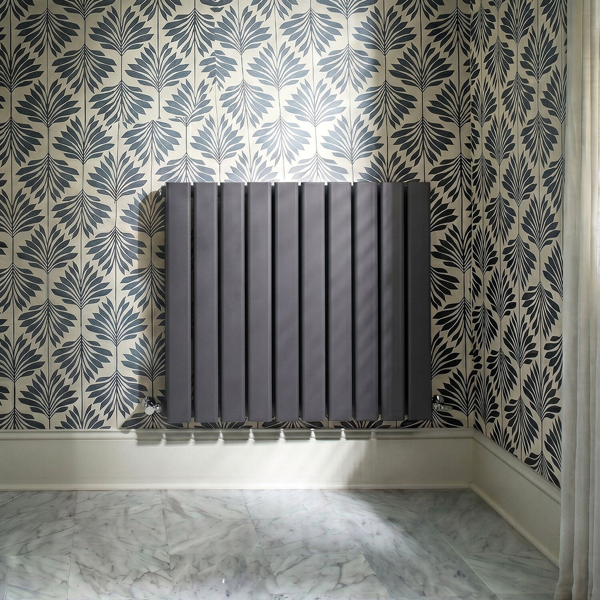 [BHLUA55] Edingale Square Horizontal Single Panel Radiator, Choice of Size and Colour - Silo