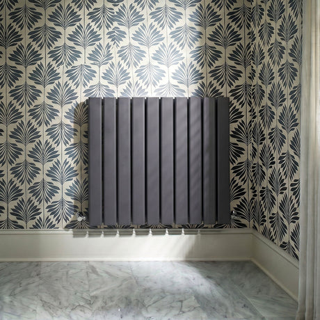 [BHLUA55] Edingale Square Horizontal Single Panel Radiator, Choice of Size and Colour - Silo