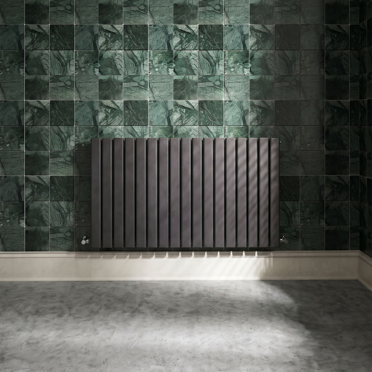 [BHLUA56D] Edingale Contemporary Square Horizontal Double Panel Radiator - Choice of Size and Colour - Silo