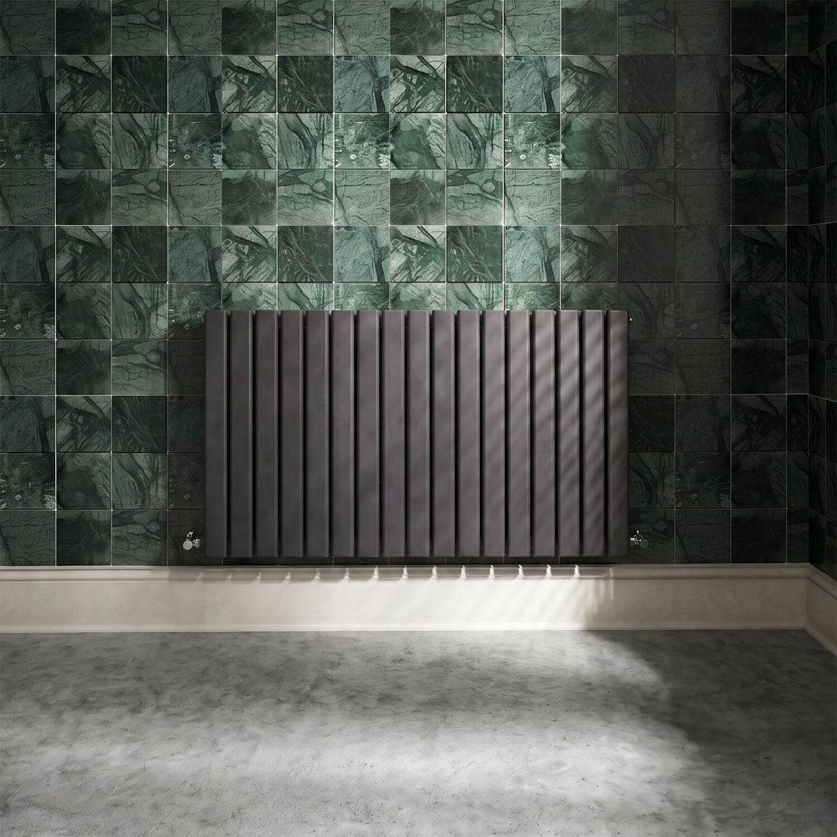 [BHLUA56] Edingale Square Horizontal Single Panel Radiator, Choice of Size and Colour - Silo