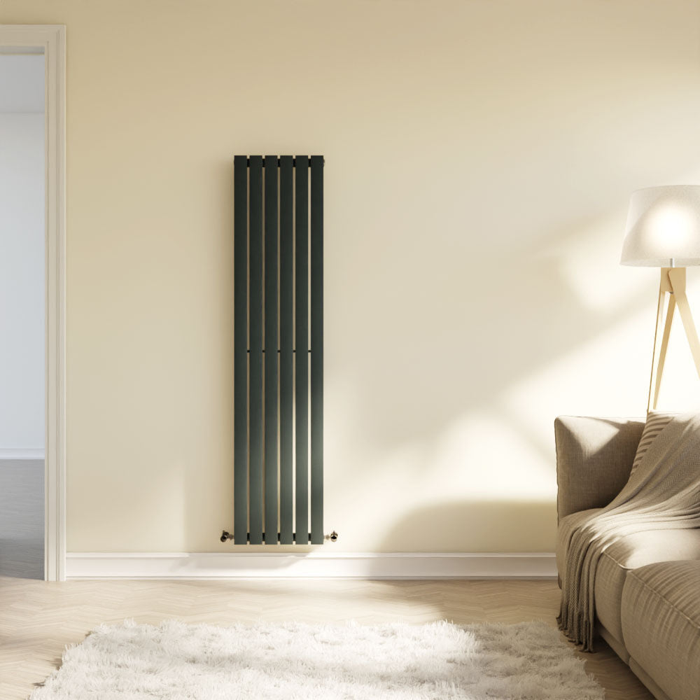 [BHLUA71] Edingale Vertical Single Panel Radiator, Square Design - Choice of Size and Colour - Lifestyle 1