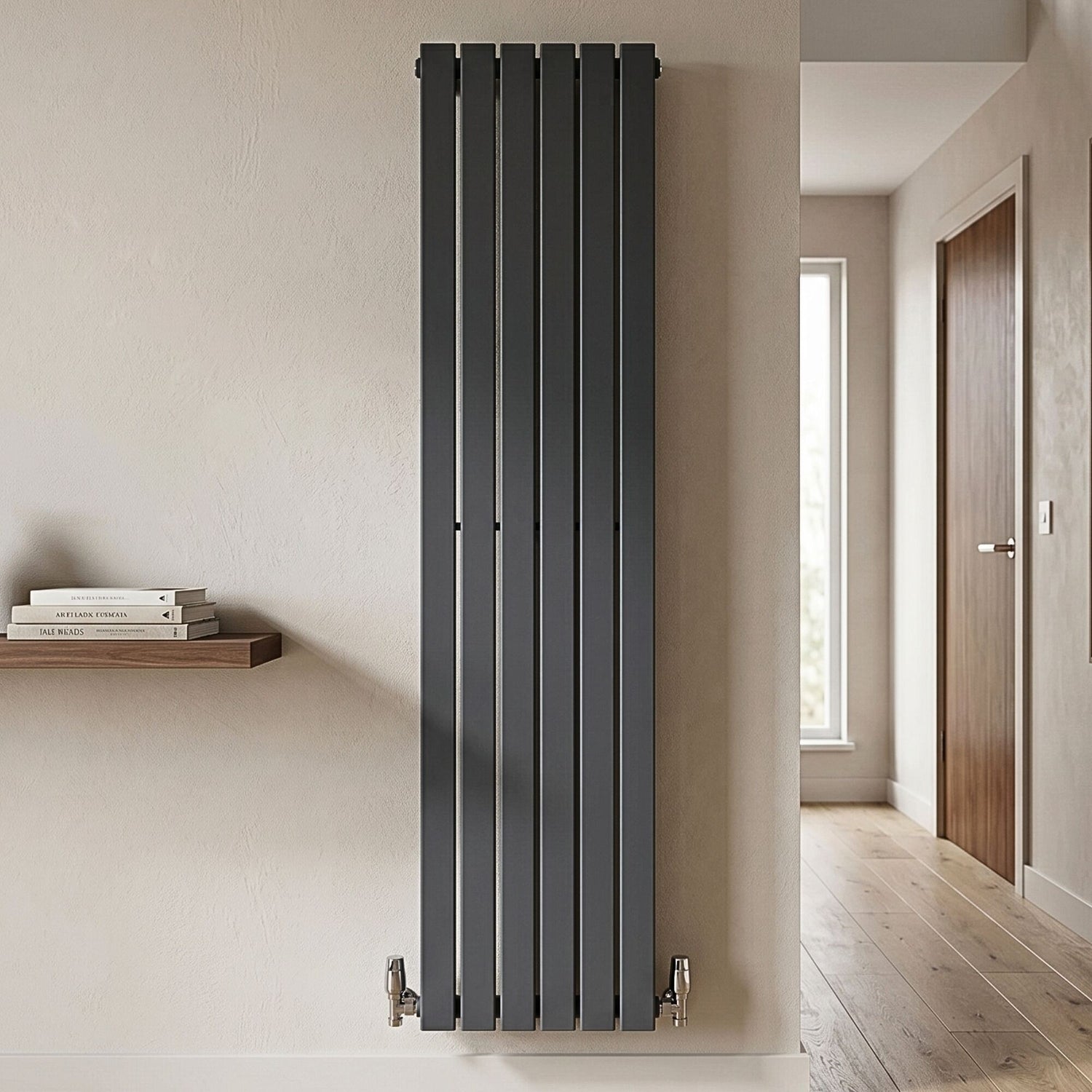 Edingale Vertical Single Panel Radiator, Square Design - Choice of Siz ...
