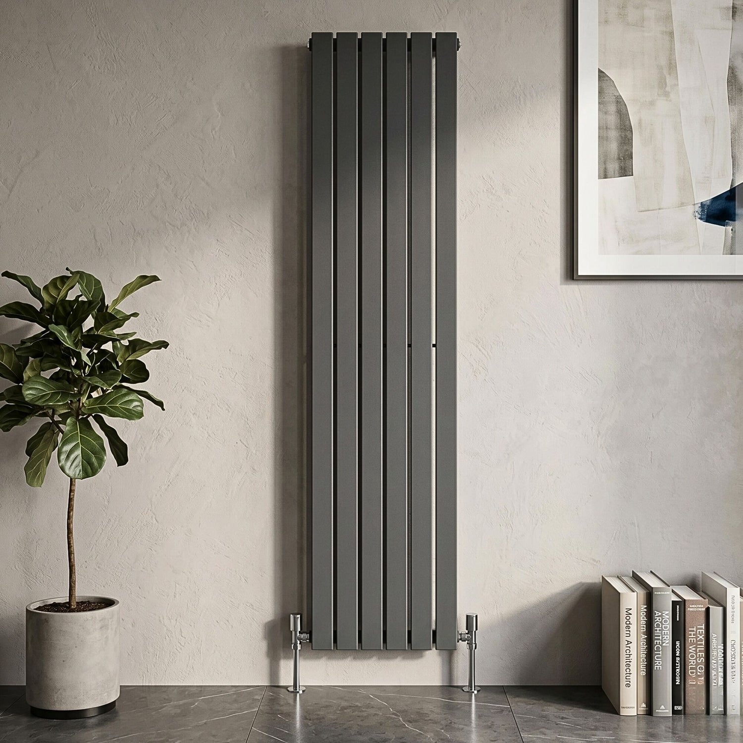 Edingale Vertical Single Panel Radiator, Square Design - Choice of Siz ...