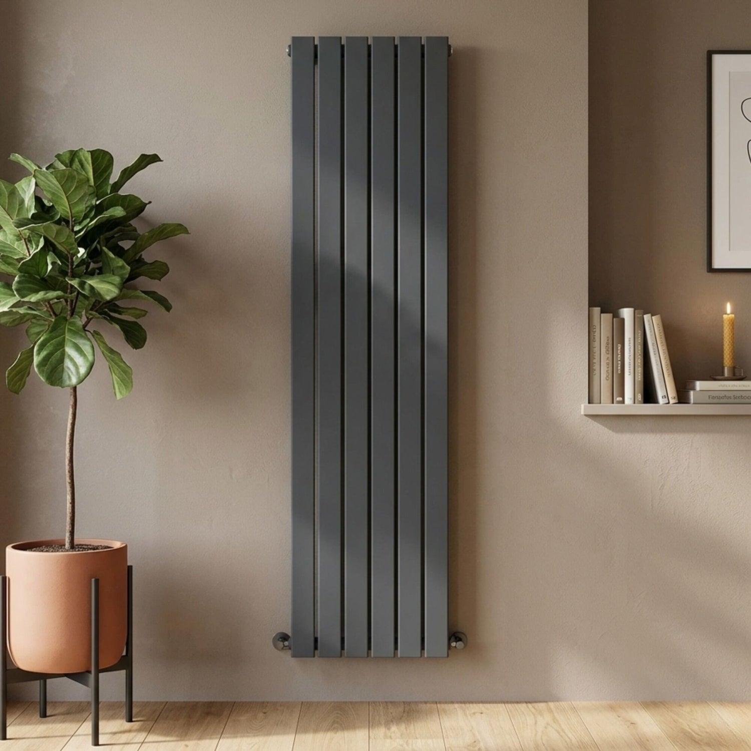 Edingale Modern Square Vertical Double Panel Radiator - Choice of Size ...