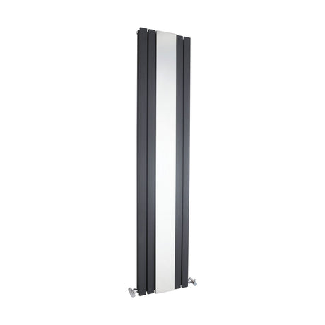 [BHLUA84] Edingale Square Vertical Double Panel Radiator with Mirror, 3344 BTU, 1800mm x 354mm - Choice of Colour - Cutout
