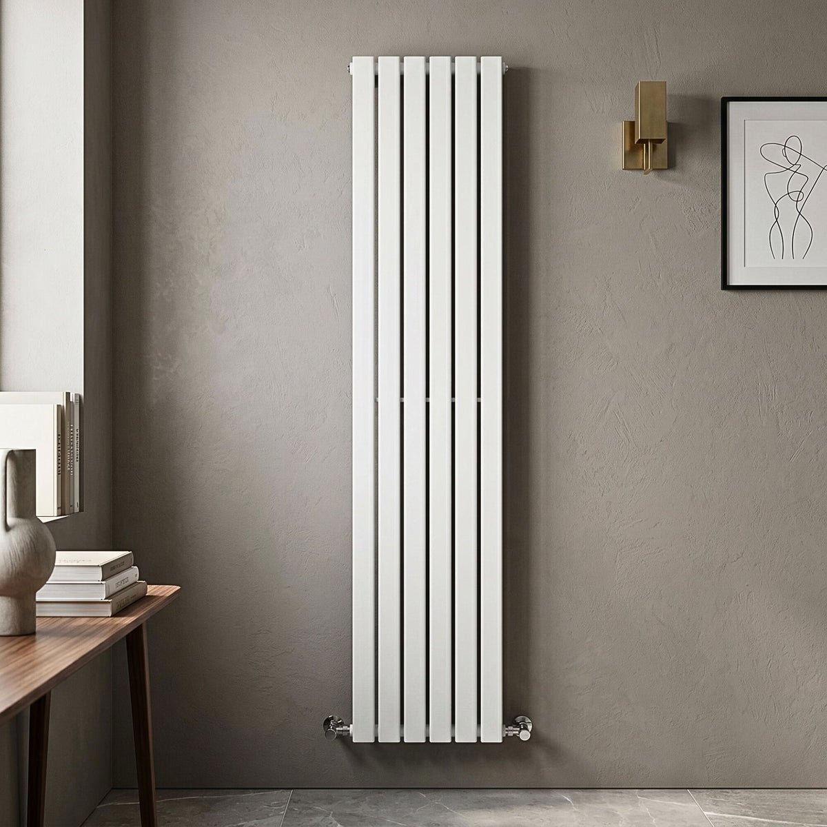 5 Column Radiator Square Edingale Vertical Single Panel Radiator, Square Design - Choice of Siz ...