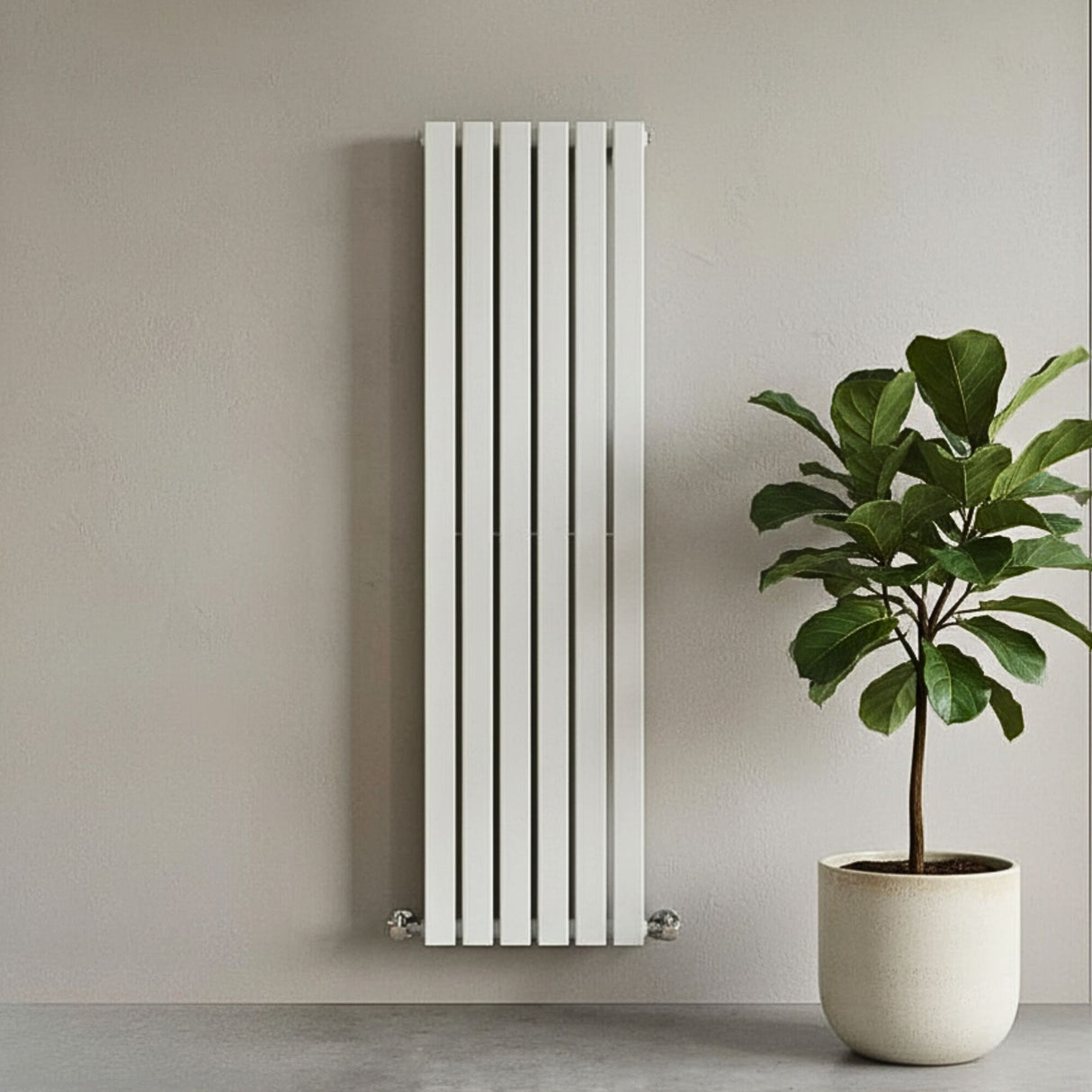 [BHLUW43] Edingale Modern Square Vertical Double Panel Radiator - Choice of Size and Colour - Silo