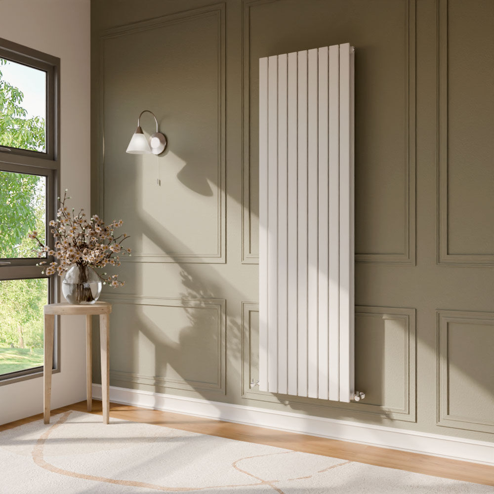 [BHLUW47D] Edingale Modern Square Vertical Double Panel Radiator - Choice of Size and Colour - Lifestyle 2
