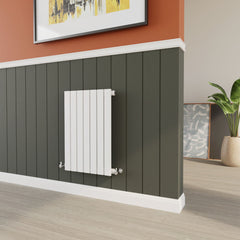 [BHLUW54] Balterley Lucia Square Horizontal Single Panel Radiator, 600mm x 412mm - Satin White - Lifestyle 2