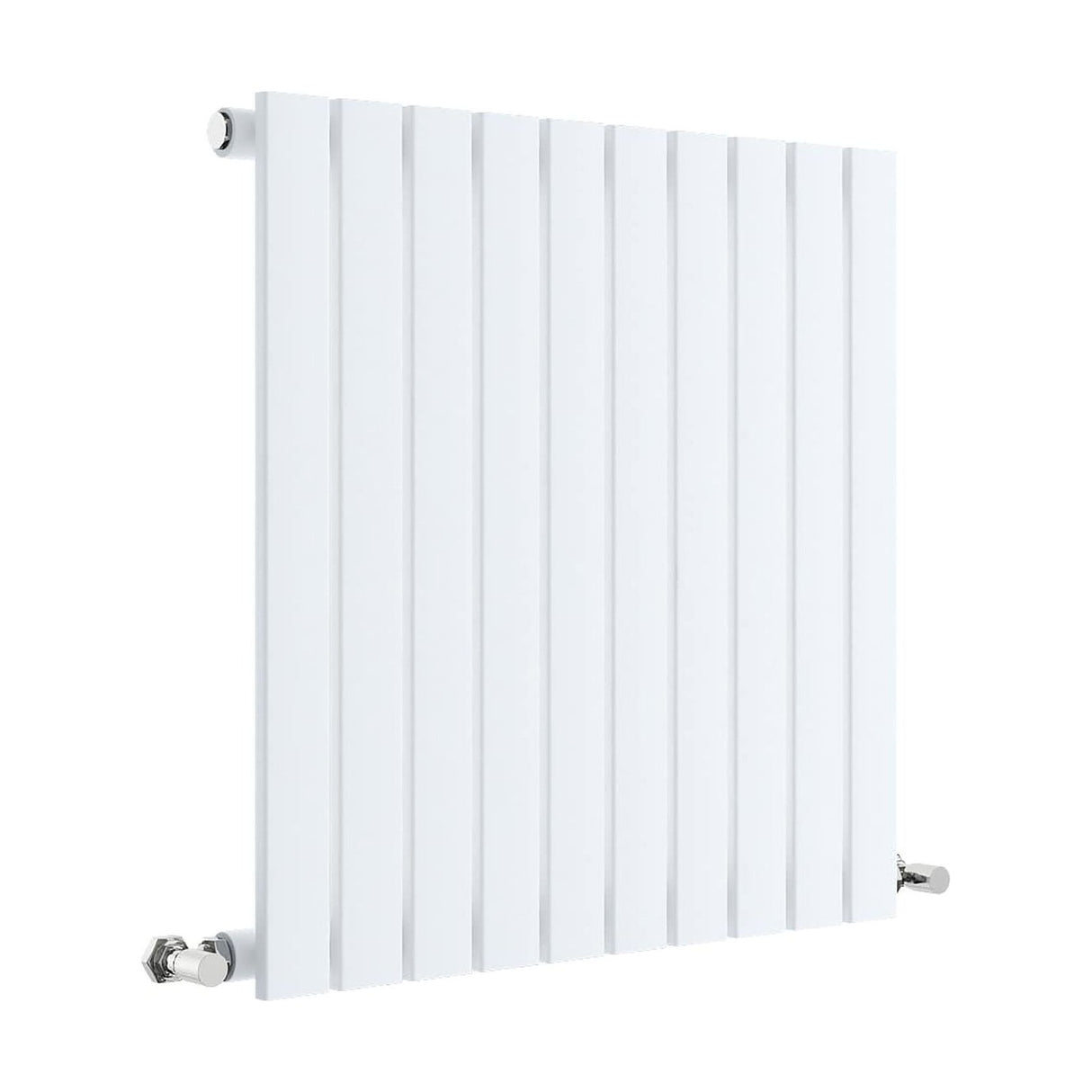 [BHLUW55] Balterley Lucia Square Horizontal Single Panel Radiator, 600mm x 586mm - Satin White - Cutout
