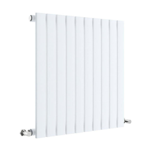[BHLUW55] Balterley Lucia Square Horizontal Single Panel Radiator, 600mm x 586mm - Satin White - Cutout