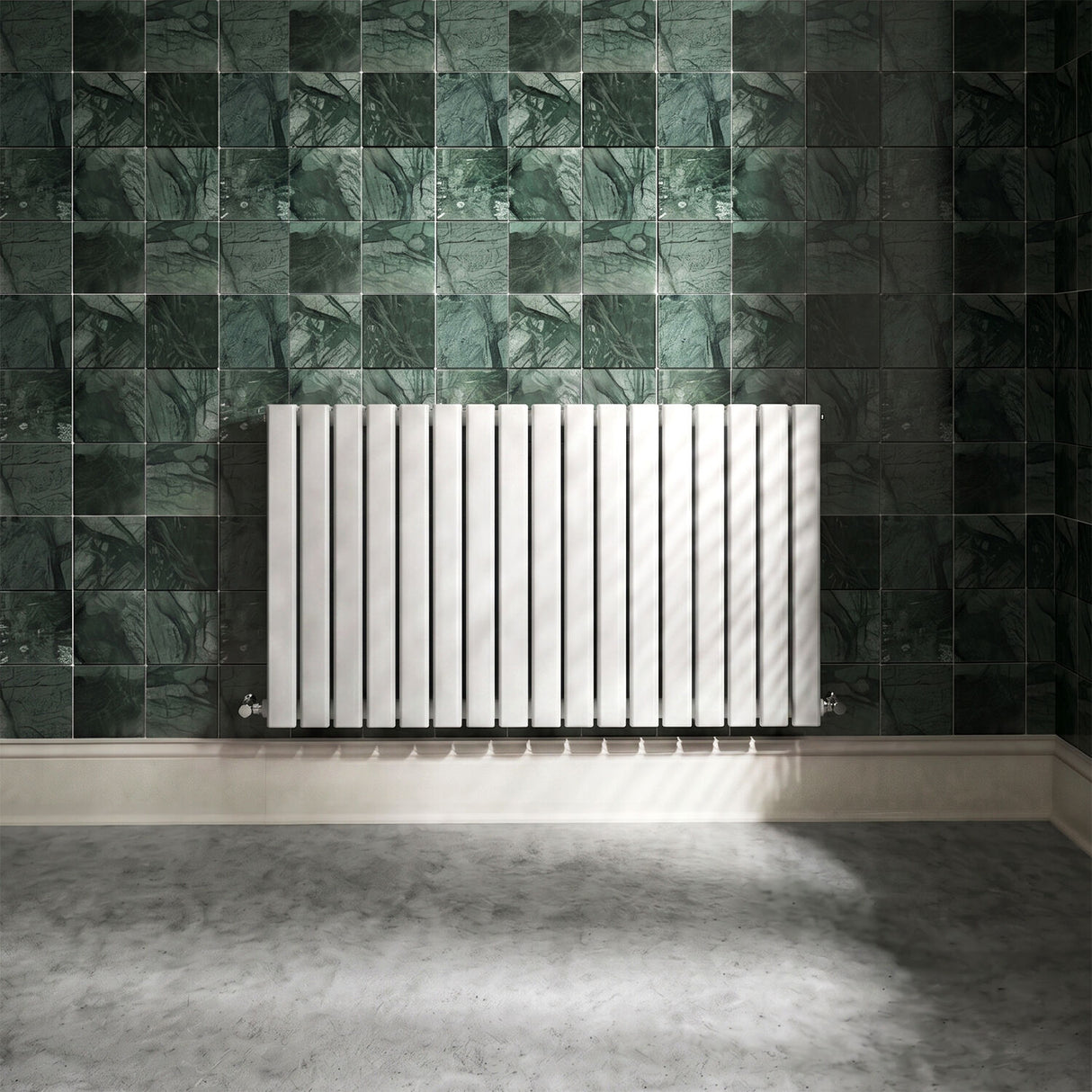 [BHLUW56D] Edingale Contemporary Square Horizontal Double Panel Radiator - Choice of Size and Colour - Silo