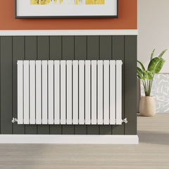 [BHLUW56] Balterley Lucia Square Horizontal Single Panel Radiator, 600mm x 992mm - Satin White - Lifestyle 1