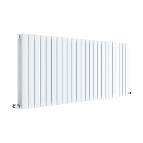 [BHLUW59D] Edingale Contemporary Square Horizontal Double Panel Radiator - Choice of Size and Colour - Cutout