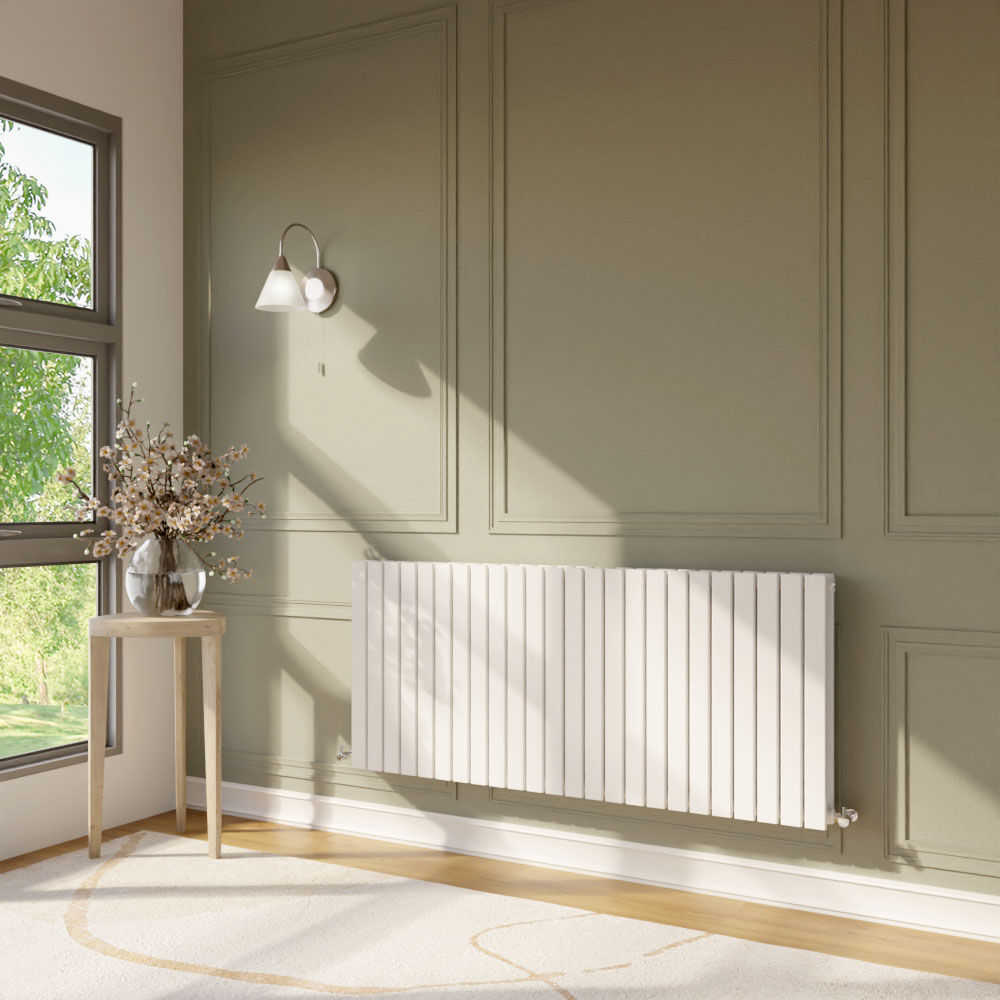 [BHLUW59D] Edingale Contemporary Square Horizontal Double Panel Radiator - Choice of Size and Colour - Lifestyle 2