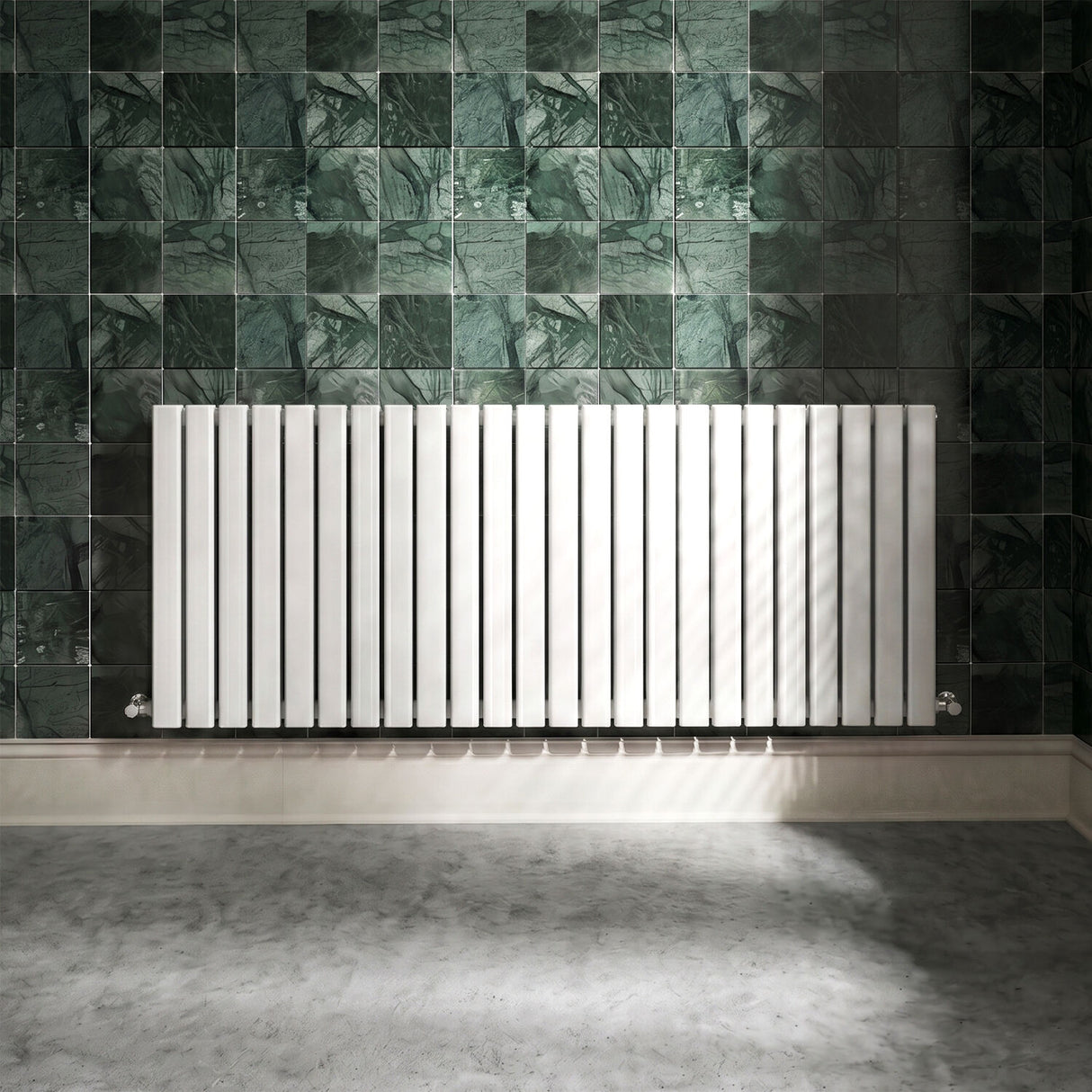 [BHLUW59D] Edingale Contemporary Square Horizontal Double Panel Radiator - Choice of Size and Colour - Silo