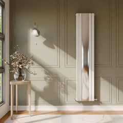 [BHLUW64] Edingale Square Vertical Double Panel Radiator with Mirror, 3344 BTU, 1800mm x 354mm - Choice of Colour - Lifestyle 1