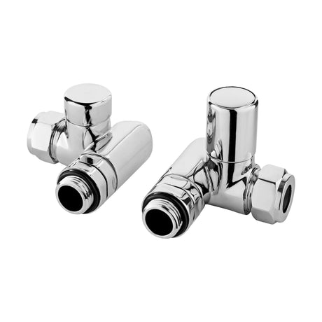 [BHRV309] Balterley Contemporary Corner Minimalist Dual Fuel Round Radiator Valves (Pairs) - Chrome - Cutout